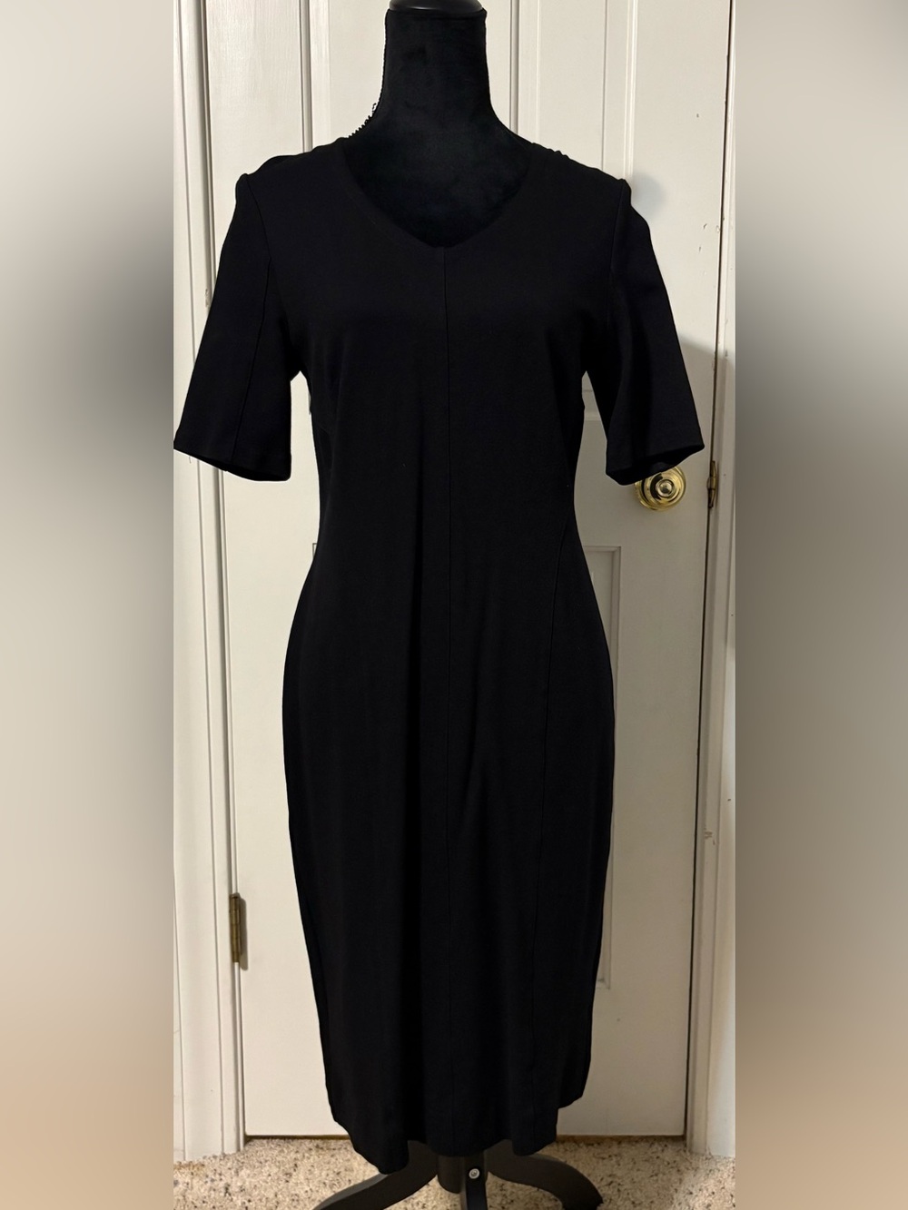 CABI Black V-Neck Sheath Dress